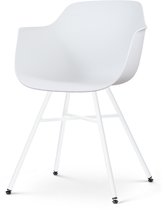 Nolon Noa-Puk Chaise de Jardin Wit - Plastique - Pieds Métal Witte - Chaise de Patio
