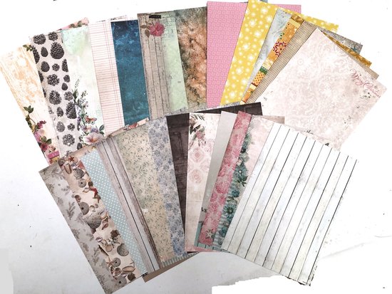 Foto: Mega basis papier set 20 a4 vellen maak mooie kaarten en scrapbook