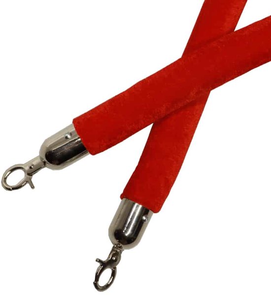 Vip/Afzetpaal Koord Rood zilver - Vip Koord - Vip palen koord - Afzet ...