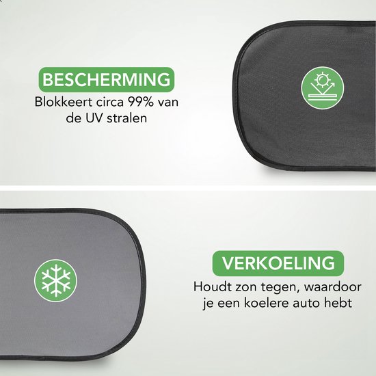 Travelhawk Zonnescherm Auto Baby - 2 Stuks - Zonwering Auto - UV Protectie voor Baby en Kind - Zonwering Zijruiten - Zelfklevend - Zwart van Travelhawk — afbeelding 3