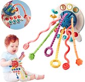 Montessori speelgoed - Trekspeeltje - Sensorisch speelgoed - Ontwikkeling motoriek - Siliconen speeltje - Kleurrijk speeltje - Octopus - Veelzijdig baby speeltje