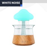 FONKEL® Aroma Diffuser Chestnut Hout 300 ml - Geurverspreider Aromatherapie - Geurdiffuser Elektrisch USB-C - Multifunctionele Luchtbevochtiger - White Noise Machine Regen Geluid - LED Cloud Humidifier