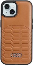 Audi Synthetic Leather MagSafe iPhone 15 / 14 / 13 Brown hardcase AU-TPUPCMIP15-GT/D3-BN