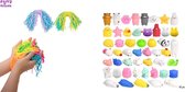 Happy Trendz® fidget toys - mochi Squishy - pakket van 10 stuks + ramen noodles stretchy fidget - squishy dieren - animal - mochies