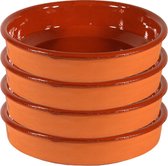 4x Plats à Tapas marron / terre cuite 21 cm - Plats / assiettes à Tapas