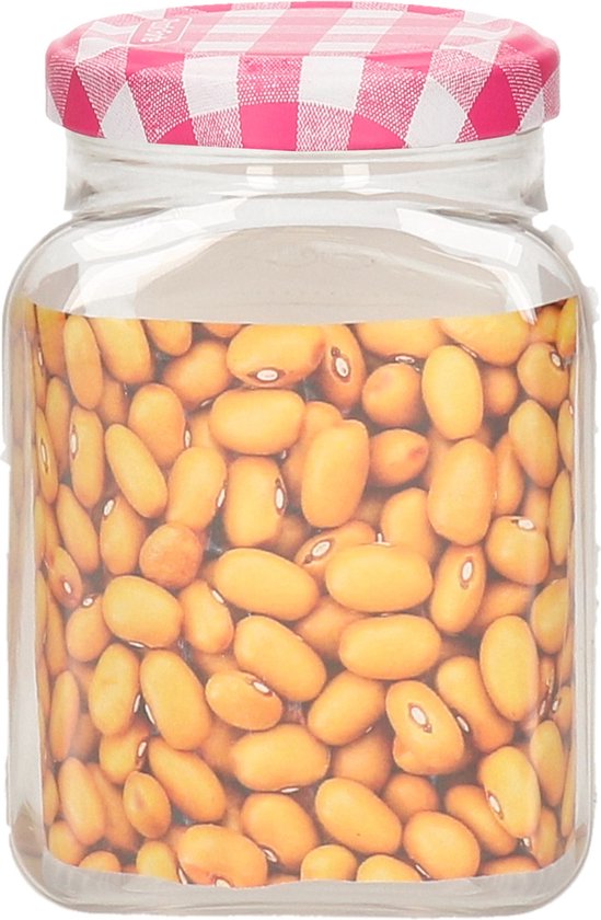 Plasticforte Weckpot/inmaakpot Classic - 375ml - kunststof - draaideksel - roze - D7 x H11 cm