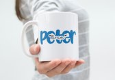 Mok Peter met naam petekind<- personaliseerd met eigen naam - koffiemok - verjaardag - Naam doorgeven via mail