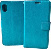 Bookcase Geschikt voor: Samsung Galaxy A01 - Turquoise - portemonnee hoesje