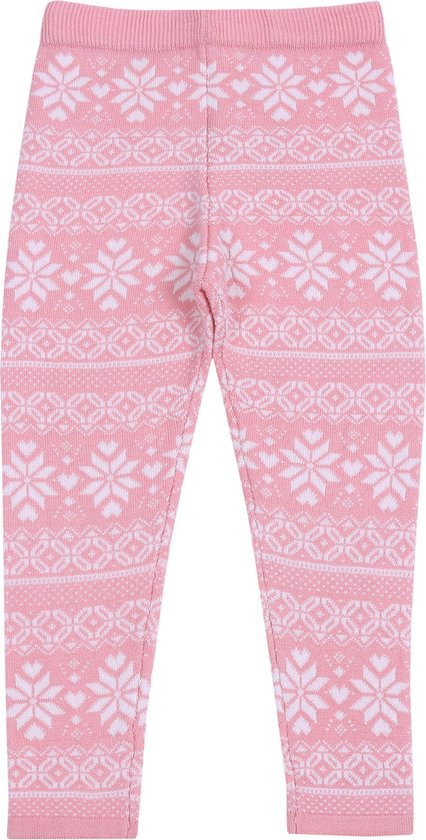 Roze leggings met winterpatronen