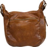 ByMetz® Schoudertas Dames - Leren Tas Met Verstelbare Schouderband - Leren Damestas Cognac - Premium Harrington Road - 359330