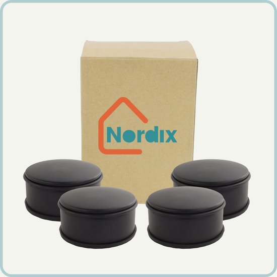 Nordix Deurstop - 4 stuks - Deurstopper - Deurbuffer - Mat Zwart - 11x5.3cm - Binnen - Nordix