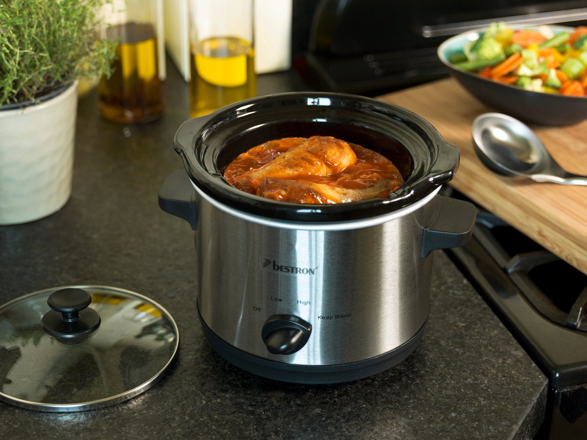 Bestron Slowcooker 120W - ASC150 - 1.5L - Keramische binnenpan - Zilver - 5 jaar garantie – foto 4