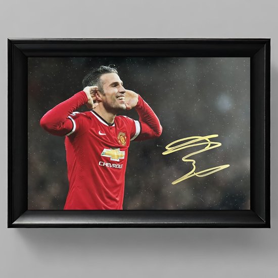 Robin van Persie Ingelijste Handtekening – 15 x 10cm In Klassiek Zwart Frame – Gedrukte handtekening – Football Legend - Voetbal - Manchester United - Arsenal FC - Feyenoord - Nederlands Elftal