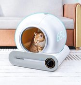 SmussClean Automatische Kattenbak - Zelfreinigende Kattenbak - Huisdieren - Geschikt voor katten vanaf 1 KG - 40 db - Wit - 65 Liter
