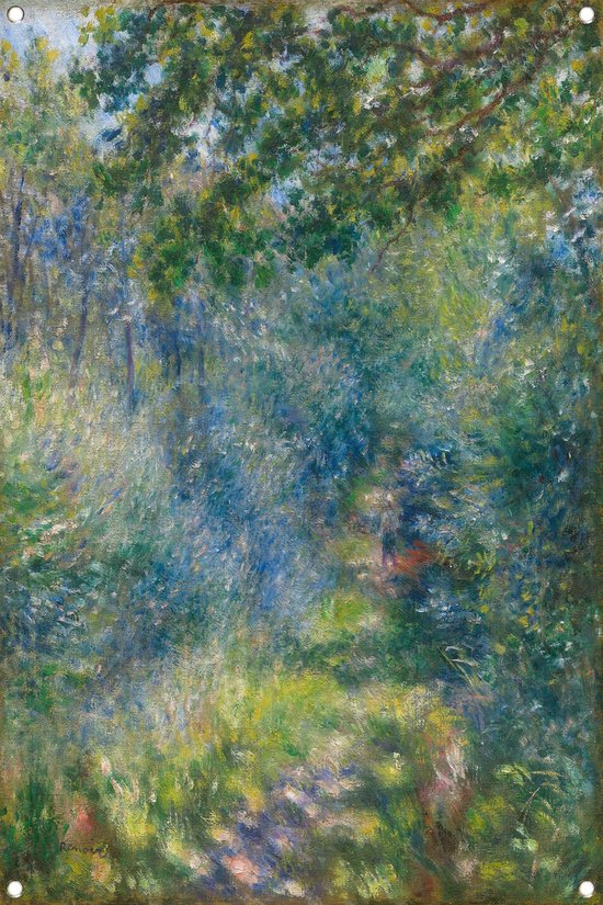 Pad in het bos - Pierre-Auguste Renoir tuinposter - Bomen tuinposter - Tuinposters Oude meesters - Schutting decoratie - Schuttingdoek - Tuin decoratie wanddecoratie tuinposter 100x150 cm