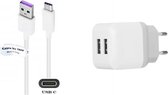 Chargeur OneOne 2,1 A + câble USB C de 1,0 m. Chargeur et câble de charge avec deux ports pour OnePlus Nord CE 2 Lite 5G, Nord CE 5G, Nord N10, Nord N100, Nord N20 5G, Nord N200 5G