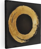 Tableau sur toile Artaza Cercle doré sur fond noir - 90x90 - Groot - Photo sur toile - Impression sur toile