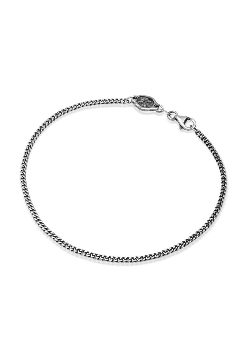 Haze & Glory - Armband - HG HAZE & GLORY - Armband heren in 925 Sterling Zilver, sieraden mannen, zilveren armband met geoxideerde Hanger, broekketting, cool, Take-a-wave, 19-23 cm - Heren