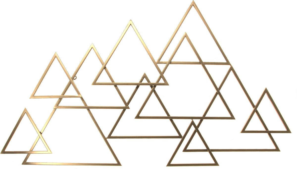 Art for the Home Metal Art Moderne driehoeken goud 1,11m x 64cm