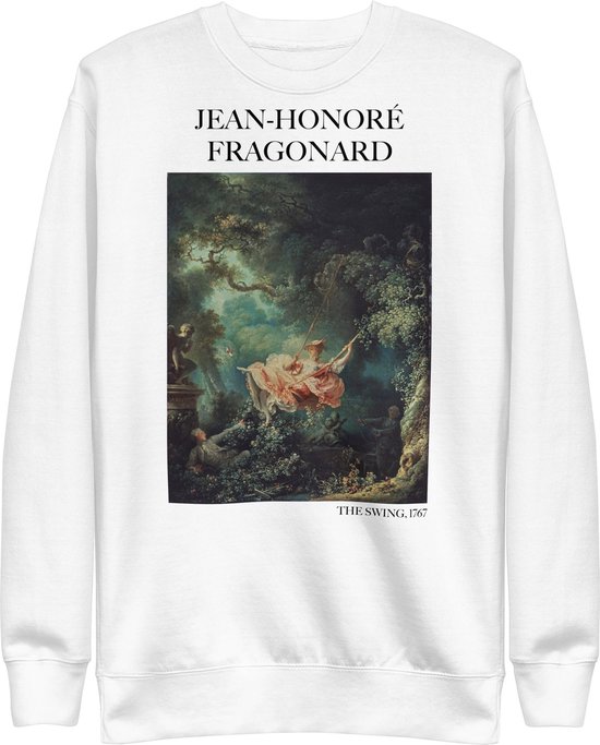 Jean-Honoré Fragonard 'De Zwaai' ("The Swing") Beroemd Schilderij Sweatshirt | Unisex Premium Sweatshirt | Wit | S