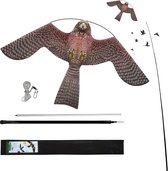 Vogelbescherming telescopische vogelverschrikker A-draak met 4 m uittrekbare stang voor tuin achtertuin gazon boerderij en veld