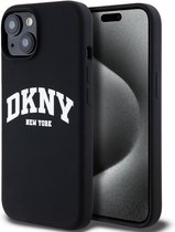 DKNY Silicone Arch Logo Back Case (MagSafe Compatible) - Geschikt voor Apple iPhone 14 (6.1") - Zwart