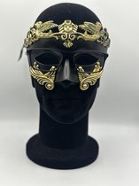 Venetiaans masker voor mannen in zwart met goud - Feest Masker voor mannen met bril en zonder bril- Masker voor brildragers - Gala Masker in de Grieks Romeinse stijl