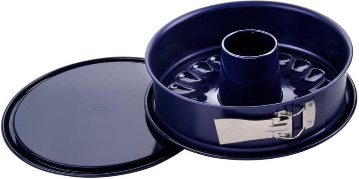 Dr. Oetker Springvorm Ø 26 cm met platte & buisbodem - Blauw - Snij- en krasbestendig Springvorm