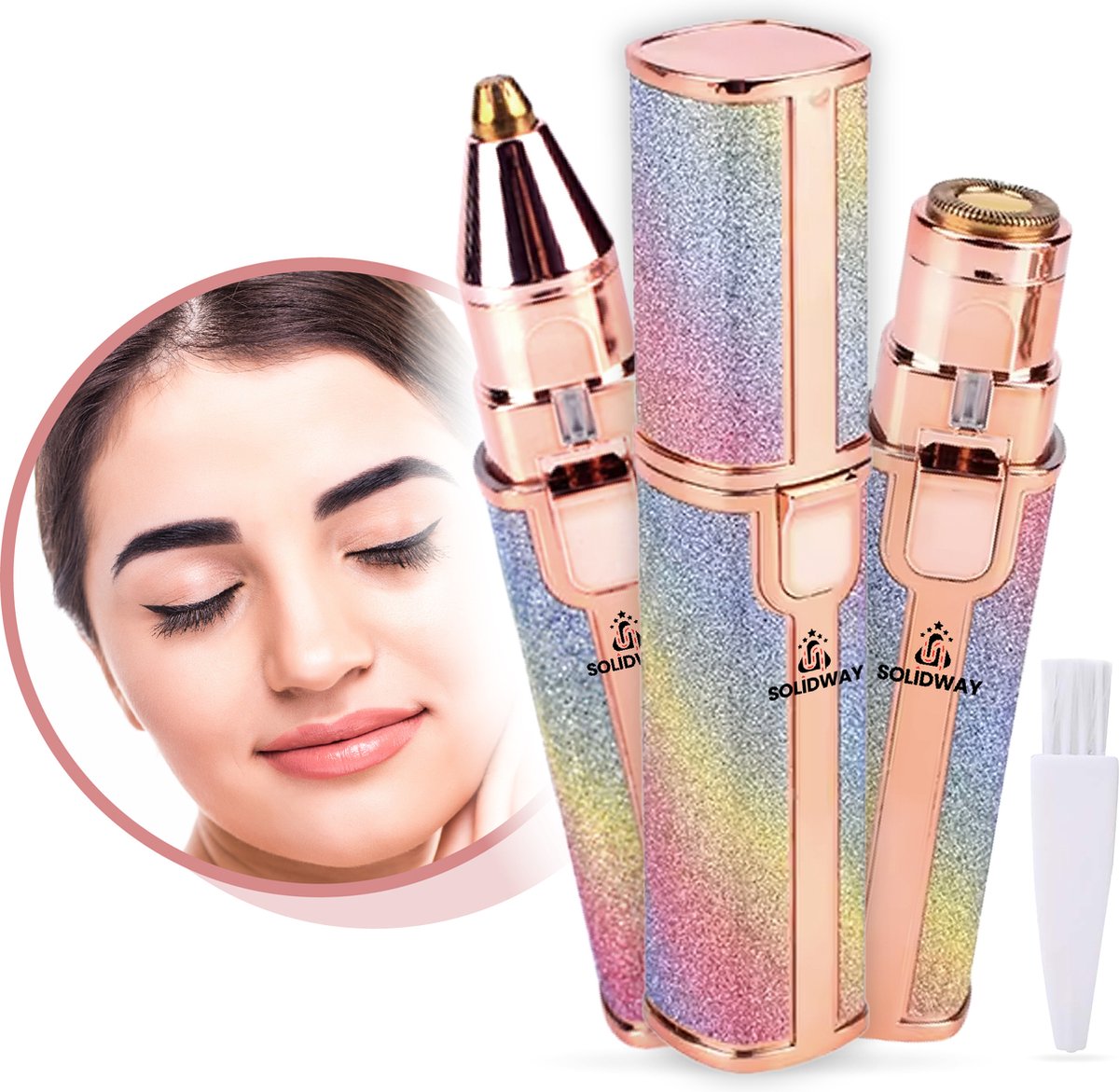 Bol.com Wenkbrauw Trimmer - Gezichtsontharing Dames - Flawless - Gezichtshaar Verwijderen Vrouw - Precisietrimmer Incl. Wenkbrau... aanbieding