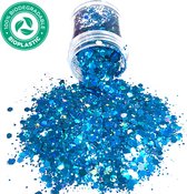 Biologisch Afbreekbaar Chunky Glitters (Blauw) [Volume 8g - Biodegradable Festival Jewels Glitter Outfit Lichaam en Gezicht - Make-up Face Body - Kinderen Volwassenen Dames - Eco Friendly]