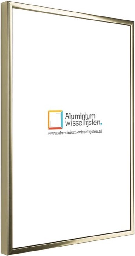 Aluminium Wissellijst 30 x 40 Glans Goud - Ontspiegeld Glas - Art.nr.: 048-001