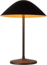 Atmooz - Elan - Tafellamp - Zwart met Gouden Binnenkant - 2 Lichtpunten - Paddestoelvormig - 34 x 34 x 45 cm - G9 Fitting - Max 3.5W - Dimbaar - Metaal - Inclusief Lampenkap