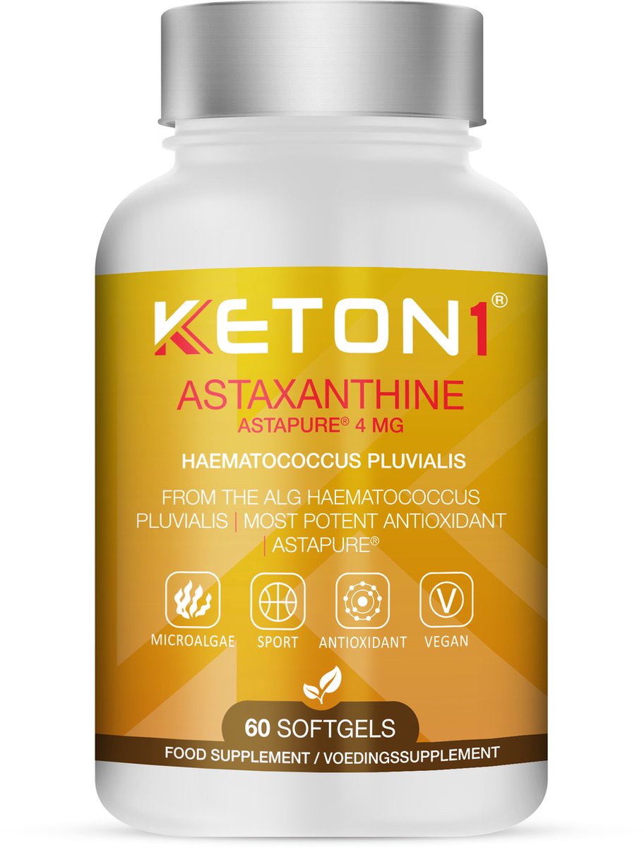Goedkoopste Keton1 - Astaxanthine - Astapure® 4 mg - Natuurlijke Antioxidanten