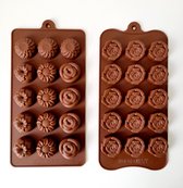 Siliconen mal - gietvorm - bloemen - rozen - bloemetjes - chocolade - zeep - gips - kaarsen - vorm - mal