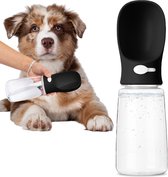JAXY Drinkfles Hond - Honden Waterfles - Drinkfles Honden Onderweg - Waterfles Hond - Honden Drinkfles - 550ml - Zwart