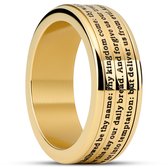 Enthumema | 8 mm Goudkleurige Fidget Ring met Engels Gebed des Heren