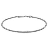 Argentia | 925s | Bracelet à chaîne en argent sterling plaqué rhodium de 2 mm