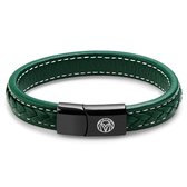 Bracelet en cuir vert rétro