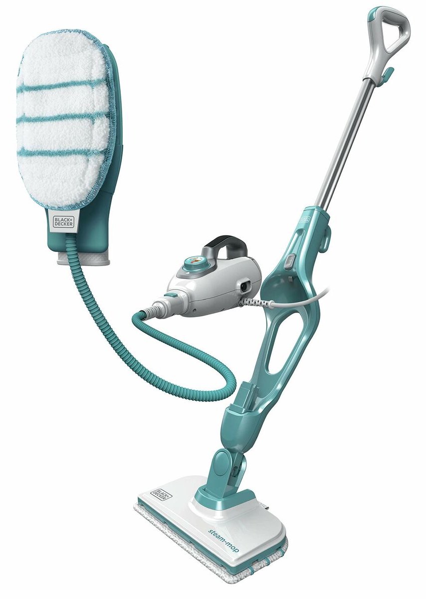 BLACK+DECKER 9IN1 Steam-mop Rechtopstaande stoomreiniger 0.5l 1300W Turkoois, Wit – foto 3