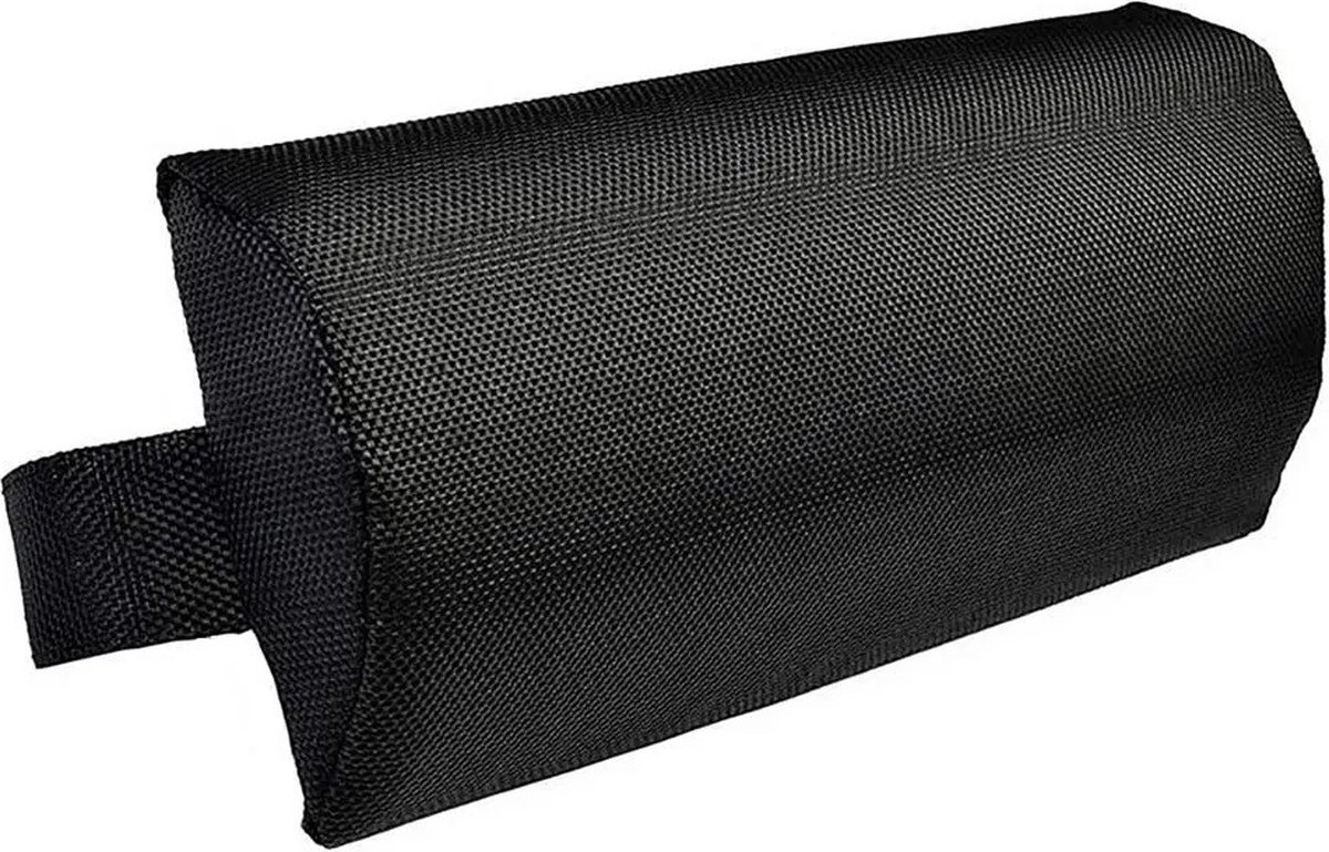 MK - ligstoelkussen - tuinkussen - nekkussen - hoofdsteun - 37 x 17 x 5 cm - zwart