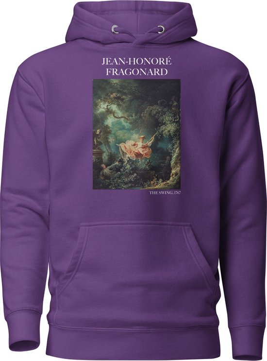 Jean-Honoré Fragonard 'De Zwaai' ("The Swing") Beroemd Schilderij Hoodie | Unisex Premium Kunst Hoodie | Paars | S