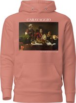 Caravaggio 'Maaltijd in Emmaus' ("Supper at Emmaus") Beroemd Schilderij Hoodie | Unisex Premium Kunst Hoodie | Dusty Rose | XL