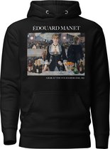Édouard Manet 'Een Bar in de Folies-Bergère' ("A Bar at the Folies-Bergère") Beroemd Schilderij Hoodie | Unisex Premium Kunst Hoodie | Zwart | L