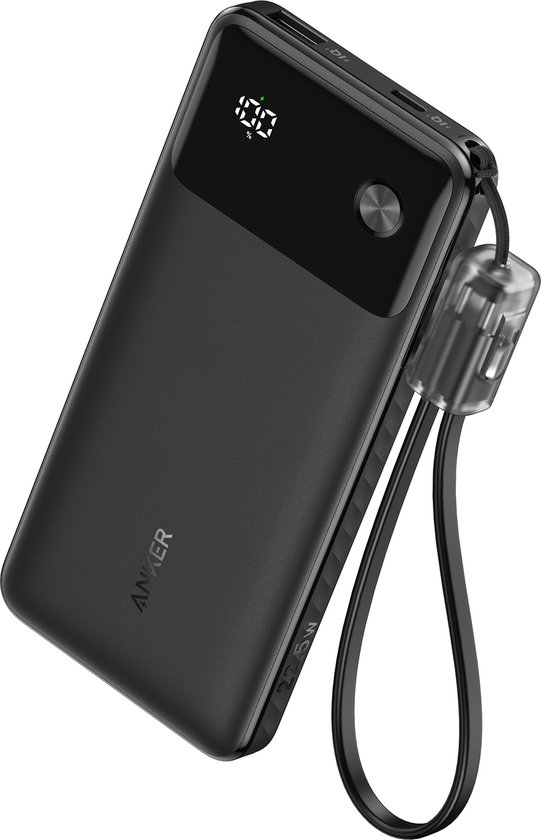 Anker PowerCore 10K Powerbank - 10.000 mAh - Portable Charger - 22,5W Snelladen - USB-C en USB-A Poorten - Inclusief USB-C Kabel - Zwart