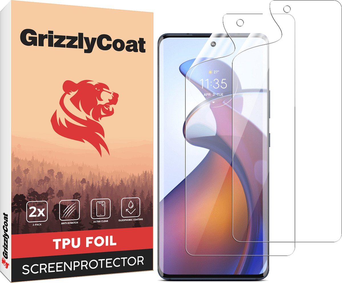 GrizzlyCoat Screenprotector geschikt voor Motorola Edge 30 Fusion Hydrogel TPU | GrizzlyCoat Screenprotector - Case Friendly (2-Pack)
