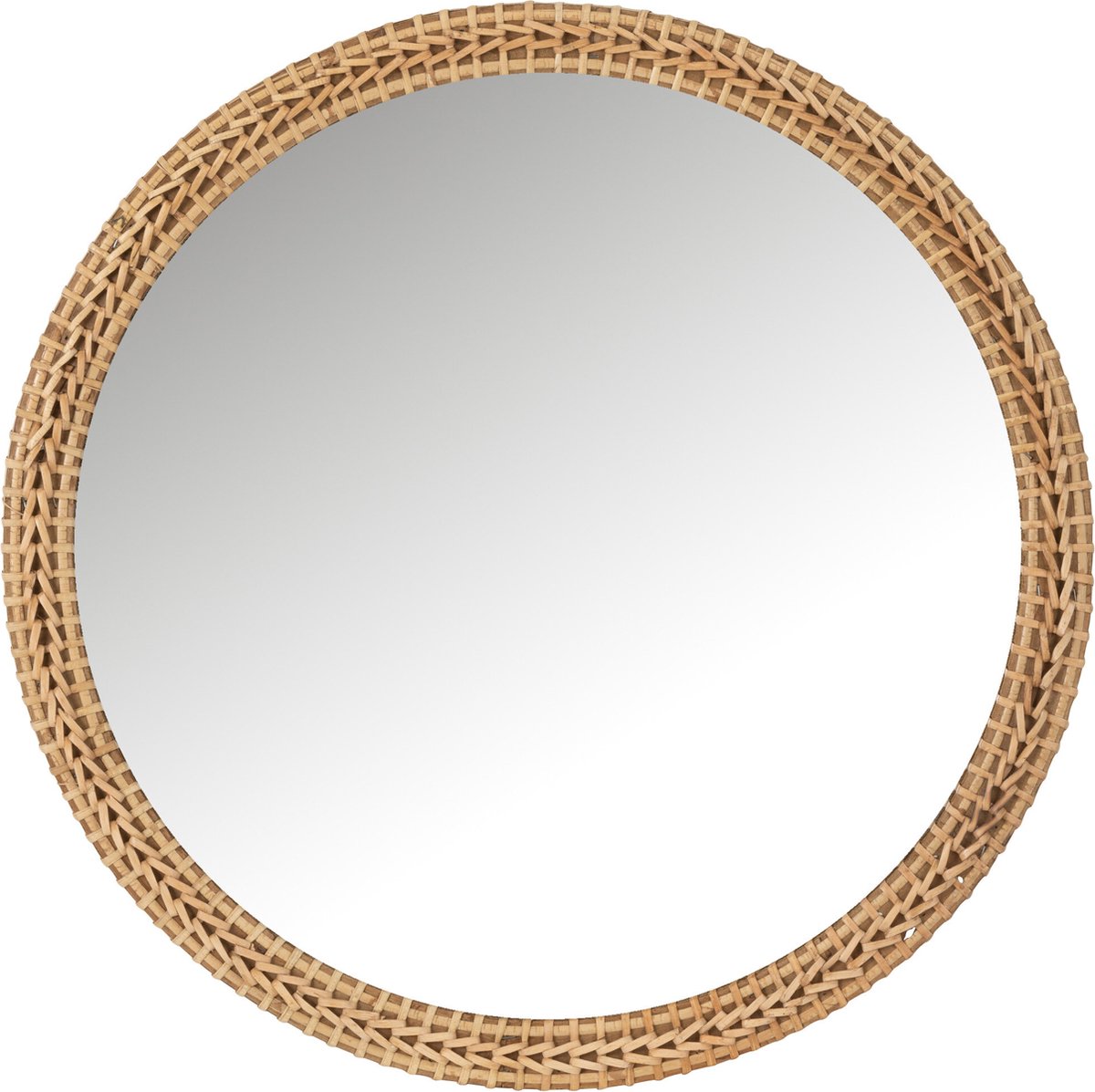 J-Line spiegel Rond - spar/glas - naturel - Ø 75 cm