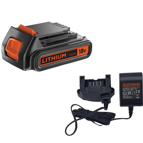 Black + Decker – Acculader en 18Volt / 2A Accu voor elektrisch gereedschap