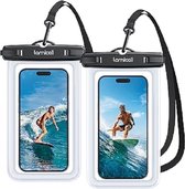 Waterdichte telefoonhoes - [2 stuks] IPX8 waterdichte telefoonhoes voor zwemmen droge tas met clip riem voor iPhone 15 14 13 12 11 Pro Max Plus Mini, Xs XR, Samsung S23 tot 7 inch -