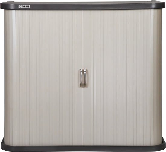 Cityline Tuinopberger - Luxe tuinkast met schuifdeuren - 90 x 80 x 55 cm - Waterdichte opbergbox - Gemakkelijk te monteren