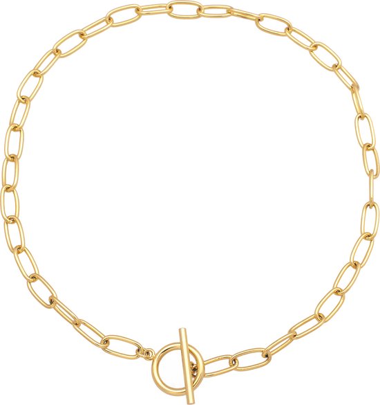 Elli Halsketting Dames Schakels Basic Goud - T-Sluiting 45 Cm